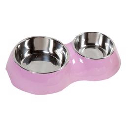 Hunde mad og vandskål dobbelt Doblo Pink